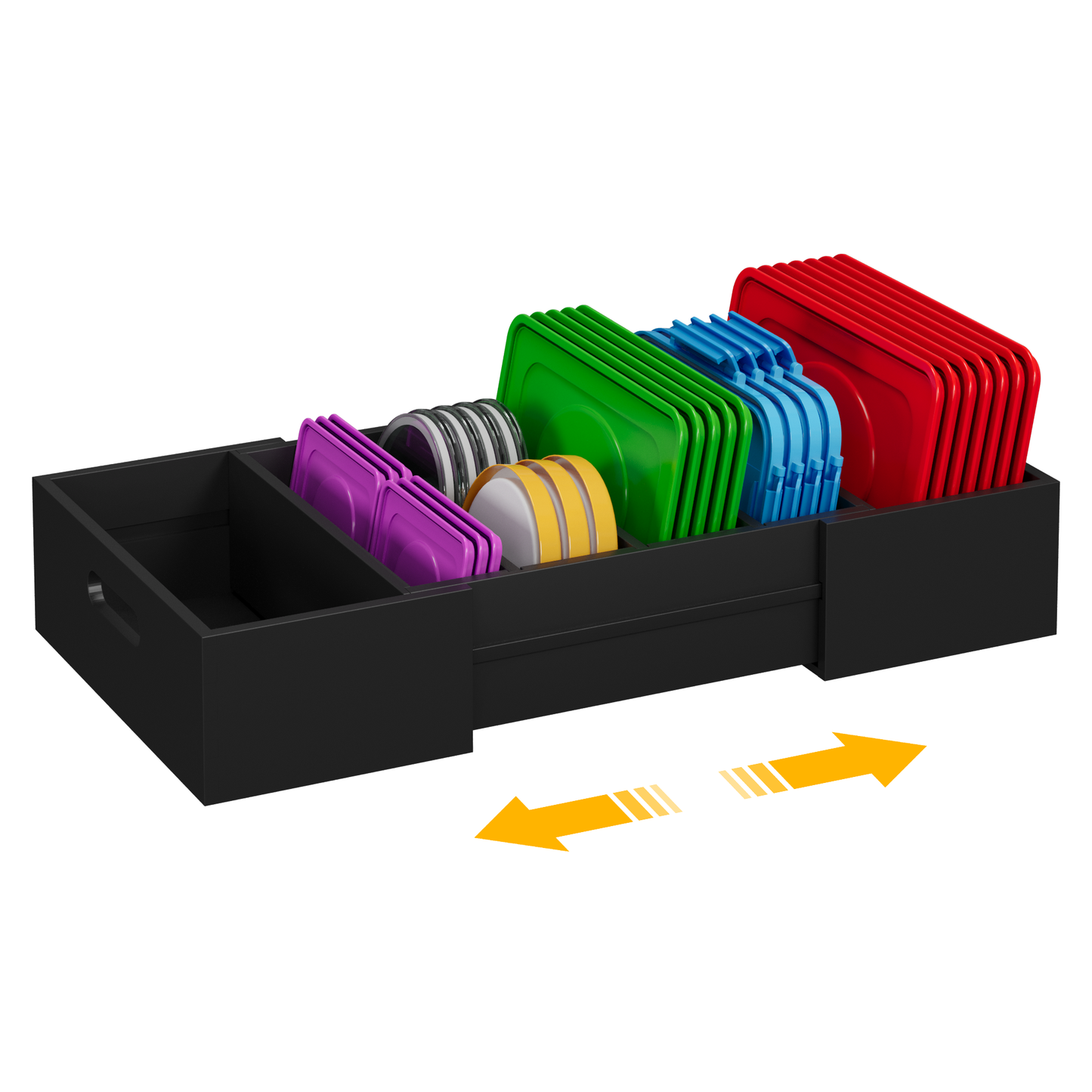 Semiocthome Bamboo Expandable Lid Organizer with 3 Adjustable Dividers,Drawer Caddy