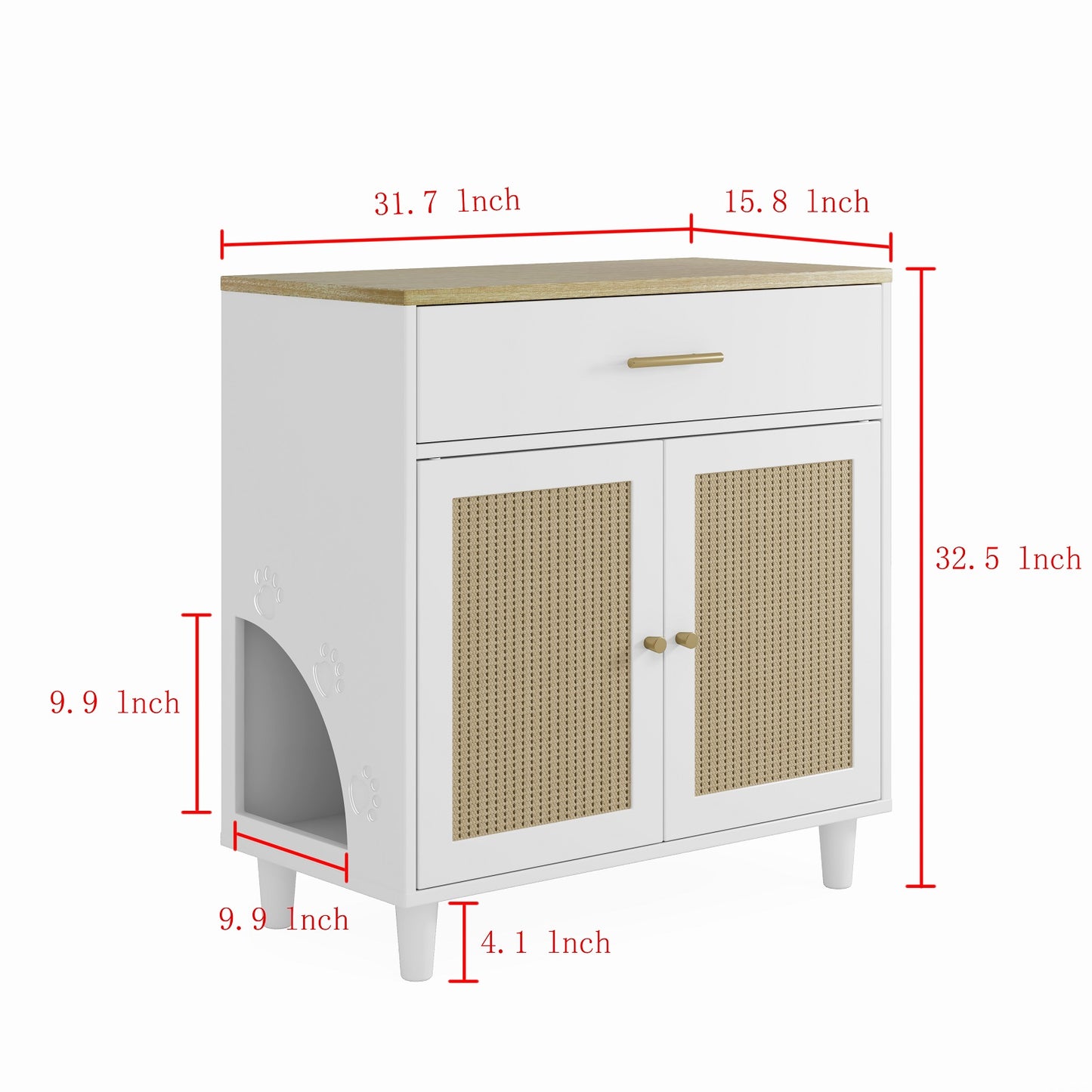 Algherohein Cat Litter Box Enclosure,Wood Pet Cat House Storage Cabinet,Hidden Cat Washroom