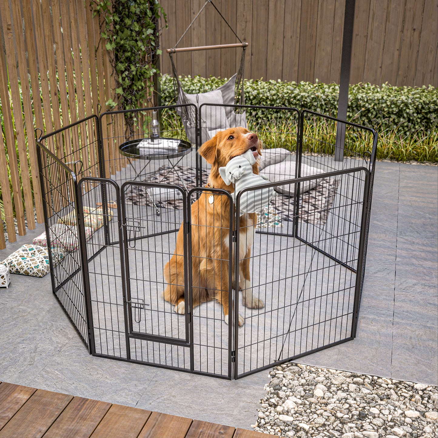 Smart FENDEE Dog Playpen Heavy Duty Pet Fence Metal Exercise Pens Outdoor