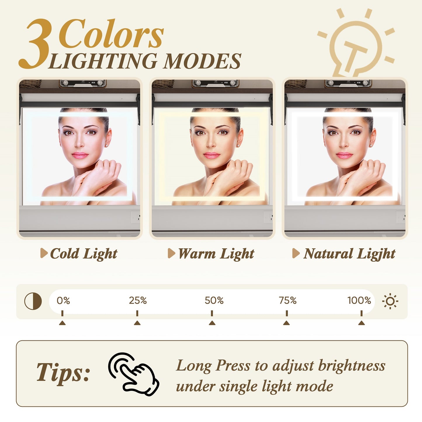 Algherohein Farmhouse Makeup Vanity Set with Mirror and Charging Station,White Vanity Desk