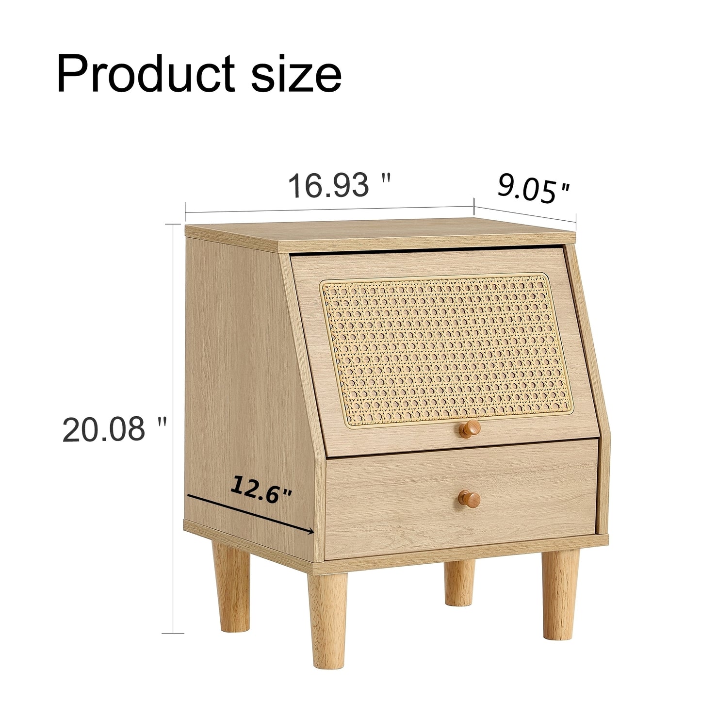 Modern simple storage cabinet bedside cabinet rattan bedside cabinet Small household furniture bedside table