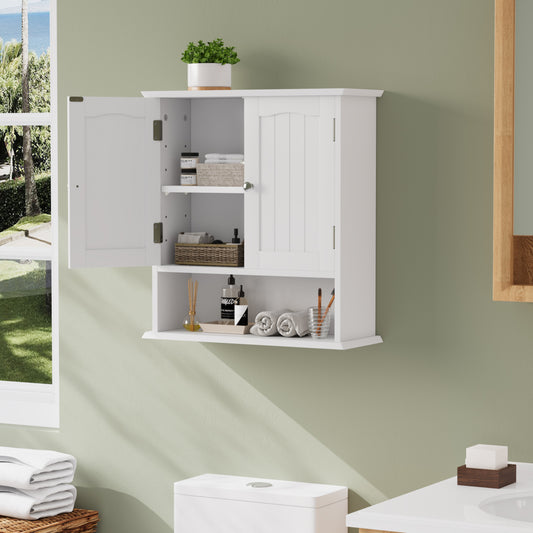 Smuxee Bathroom Storage Cabinets with Doors and Shelves,Towel Bar,over the Toilet Storage