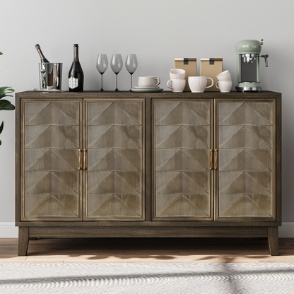 Semiocthome Sideboard Buffet Cabinet with 4 Door and Adjustable Shelf for Kitchen