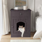 Algherohein Wooden Multi-Function Pet Cat House, Cat Condo Nightstand with Drawer,Vibrant Life