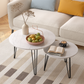 Algherohein Nesting Coffee Table for Living Room,Marble Round Table,Wood&Metal