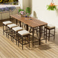 Algherohein Wood Patio Table and Chairs Set, Outdoor Furniture Sets Dining and Bar