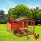 Algherohein Wood Chicken Wire Hen Chicken Coop Rabbit Hutch,Outdoor Small Animal Cage Habitat,Brown