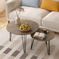 Algherohein Nesting Coffee Table for Living Room,Marble Round Table,Wood&Metal