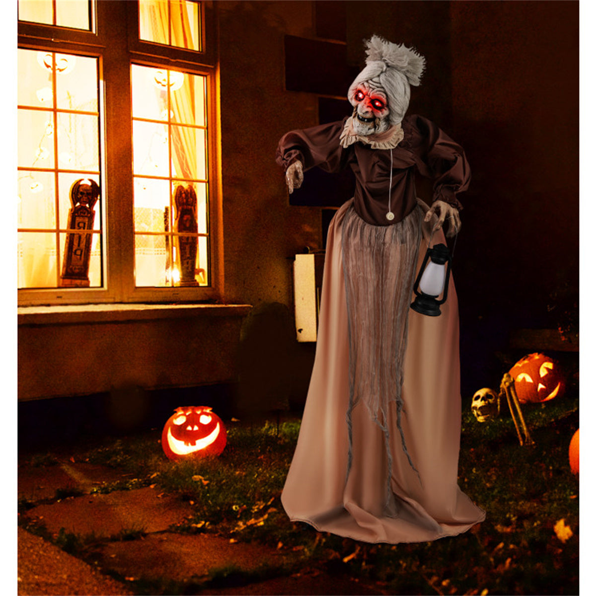 Algherohein Lights Halloween Decorations Outdoor,Halloween Decor,Old Lady