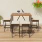 Algherohein Wood Patio Table and Chairs Set, Outdoor Furniture Sets Dining and Bar