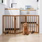 Smart FENDEE Wooden Dog Gate Foldable Pet Gate