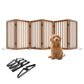 Smart FENDEE Wooden Dog Gate Foldable Pet Gate