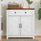 Smuxee Farmhouse Kitchen Sideboard Cabinet,Accent Cabinet with Drawer and Adjustable Shelf