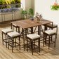 Algherohein Wood Patio Table and Chairs Set, Outdoor Furniture Sets Dining and Bar