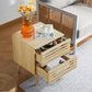 Algherohein Bedroom Wood Nightstand Set of 2 with Hollowed-Out Drawer,Living Room Side Tables
