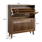 Semiocthome Shoe Storage Cabinet with 2 Flip Louvered Drawers