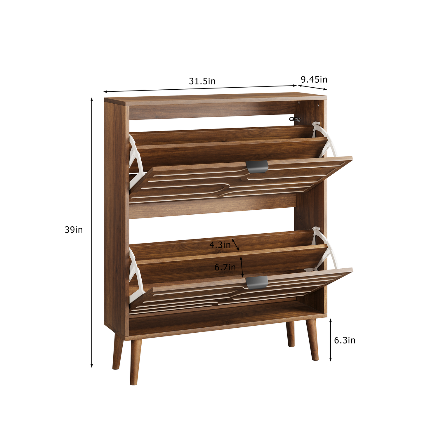 Semiocthome Shoe Cabinet with 2 Flip Drawers