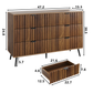 Smart FENDEE 6 Double Drawer Dresser for Bedroom
