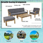 Algherohein 6 Piece Wood Outdoor Furniture Sets with Coffee Table and Cushion,Patio Sectional