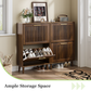 Smuxee Modern Shoe Cabinet with Closet Storage Flip Drawers,Shoe Storage Cabinet for Entryway,Walnut