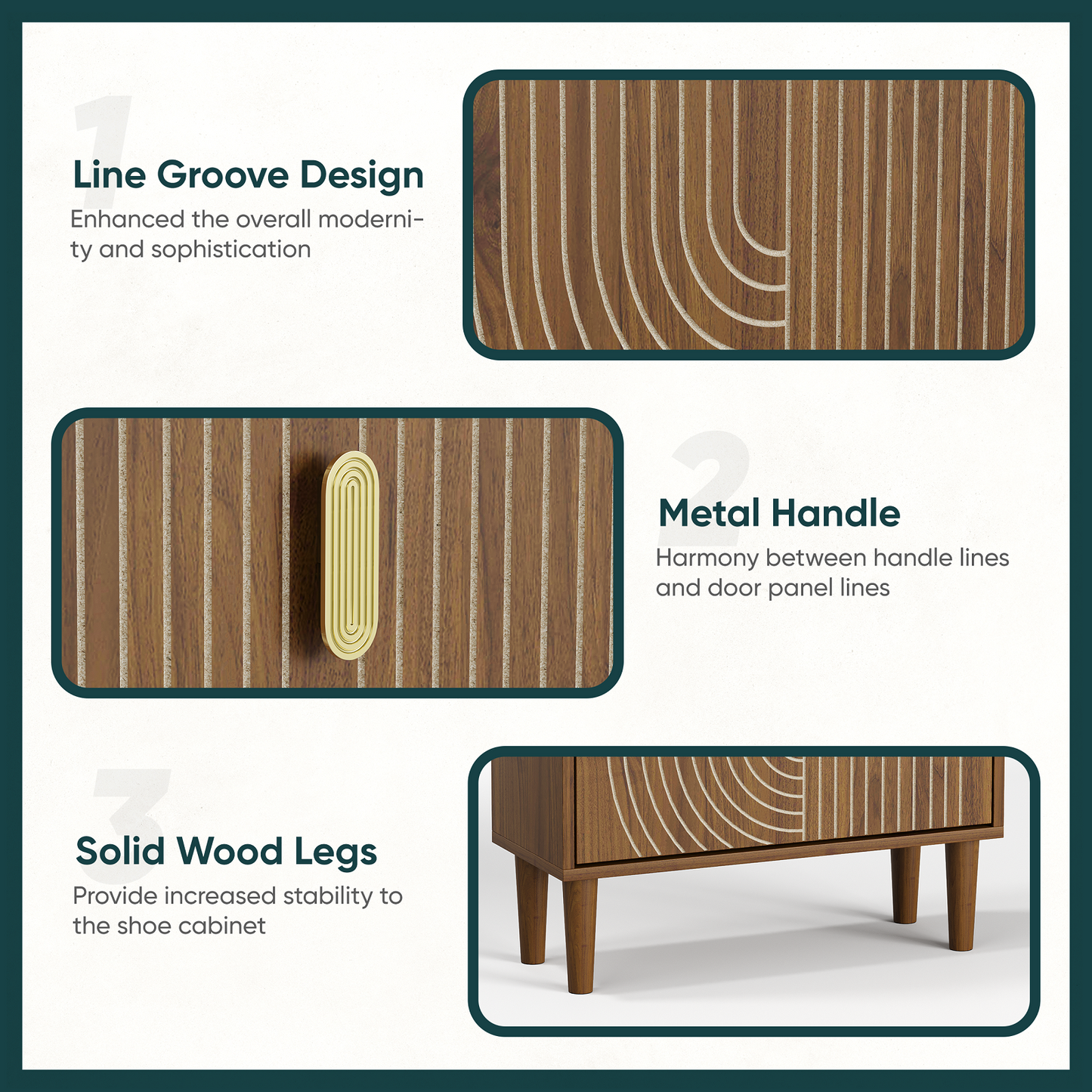 Algherohein Wood Shoe Storage Cabinet for Entryway,Shoe Rack Organizer with Flip Drawers