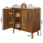 Algherohein Kitchen Buffet Cabinet with Storage,Storage Cabinets for Living Room,Entryway,Walnut