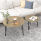 Algherohein Nesting Coffee Table for Living Room,Marble Round Table,Wood&Metal