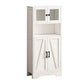 Algherohein LED Storage Cabinet with Doors and Shelves,Accent Cabinet for Living Room Bedroom,White