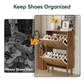 Algherohein Wood Shoe Storage Cabinet for Entryway,Shoe Rack Organizer with Flip Drawers