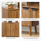 Algherohein Kitchen Buffet Cabinet with Storage,Storage Cabinets for Living Room,Entryway,Walnut
