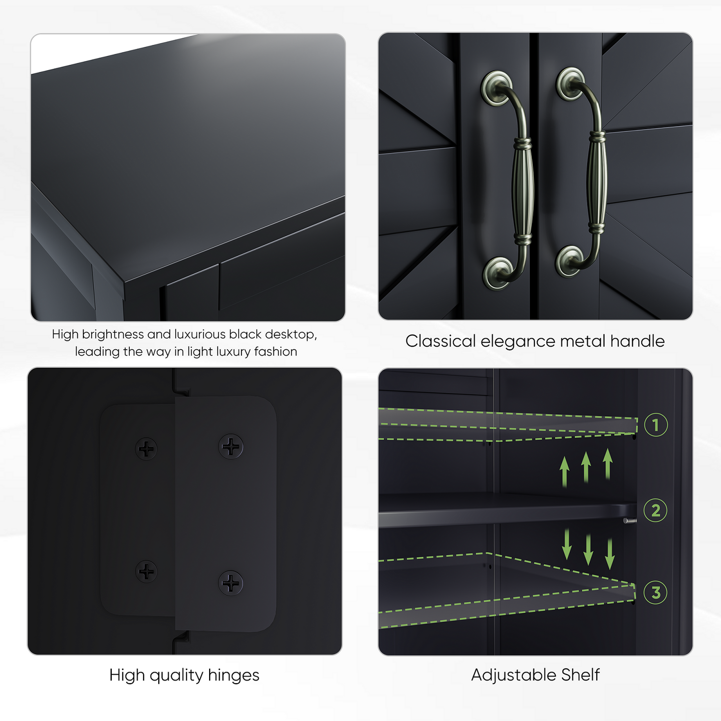 Smuxee Farmhouse Kitchen Sideboard Cabinet,Accent Cabinet with Drawer and Adjustable Shelf