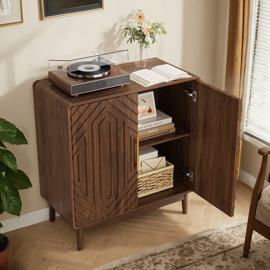 Semiocthome Buffet Cabinet with Carved 2 Door