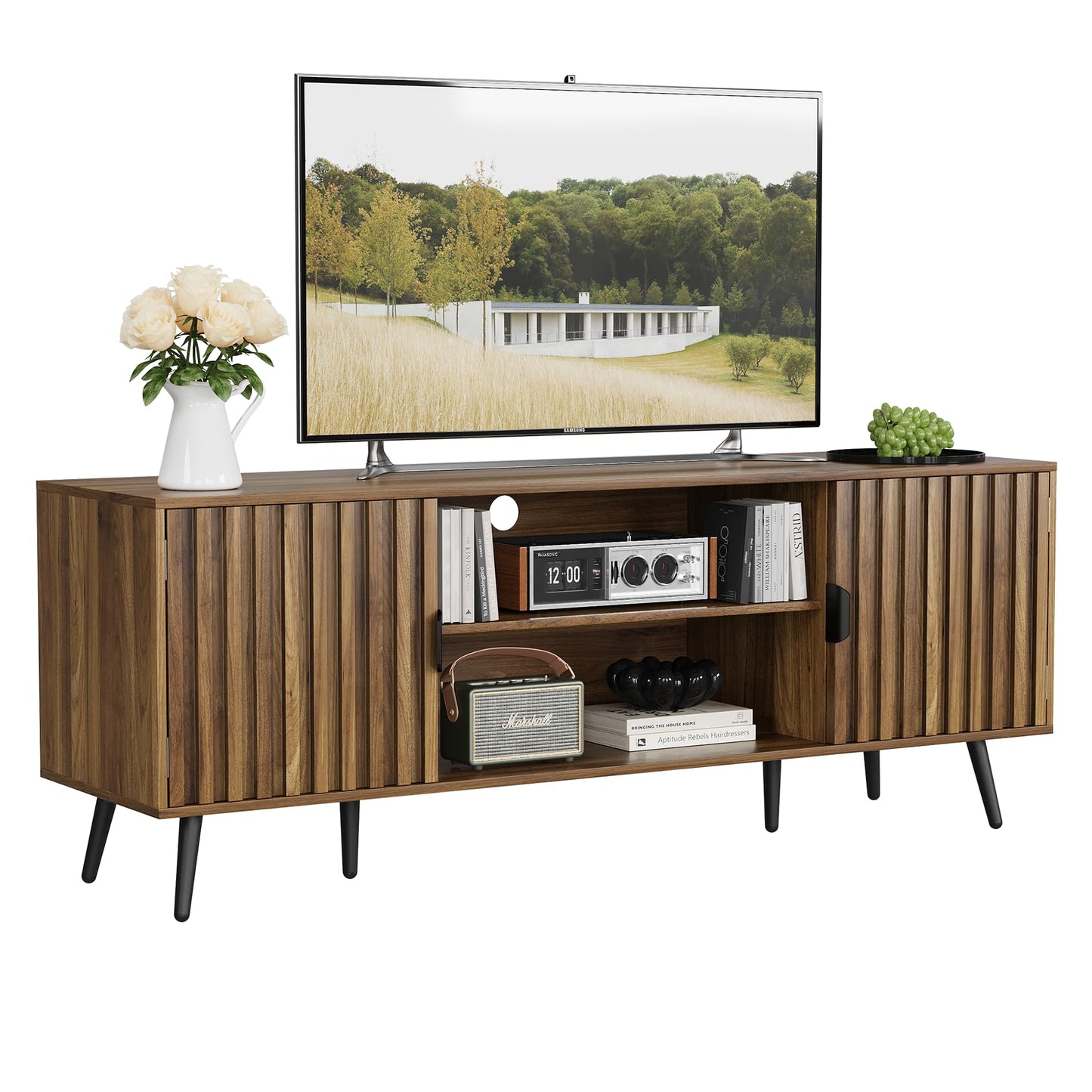 Smart FENDEE Mid Century TV Stands with Storage