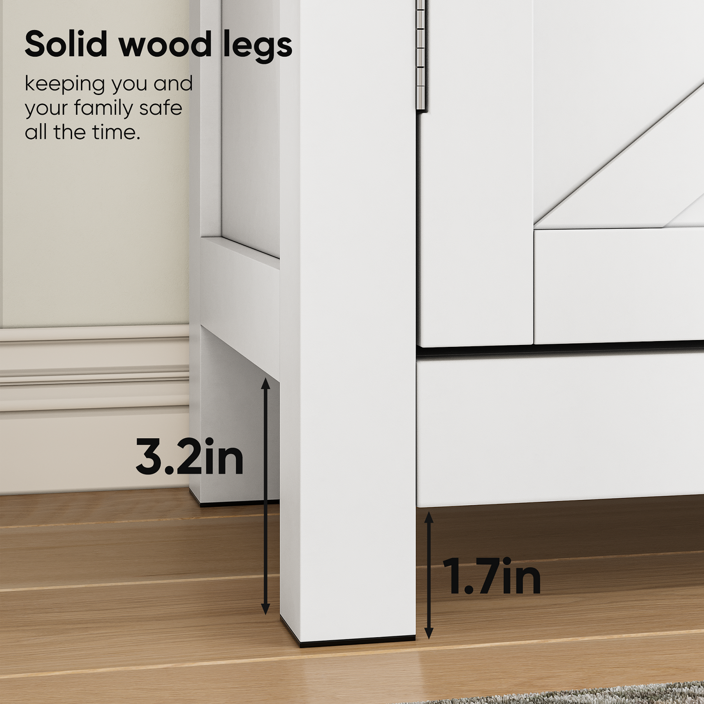 Smuxee Farmhouse Kitchen Sideboard Cabinet,Accent Cabinet with Drawer and Adjustable Shelf