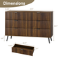 Semiocthome Dresser with Fluted Panel, Chest of Drawers for Bedroom, Walnut