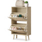 Algherohein Rattan Shoe Storage Cabinet Flip Drawers,Shoe Rack Cabinet for Entryway,Natural