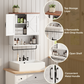 Smuxee Bathroom Storage with Adjustable Bathroom Shelf and Emovable Hooks,Farmhouse Medicine Cabinet