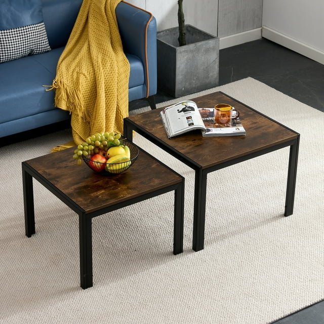 Smart FENDEE Modern Wood Nesting Coffee Table