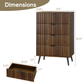 Semiocthome Dresser with Fluted Panel, Chest of Drawers for Bedroom, Walnut