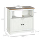 Smuxee Farmhouse Bathroom Vanity with Sink,Bathroom Storage Cabinet with Doors and Shelves,White