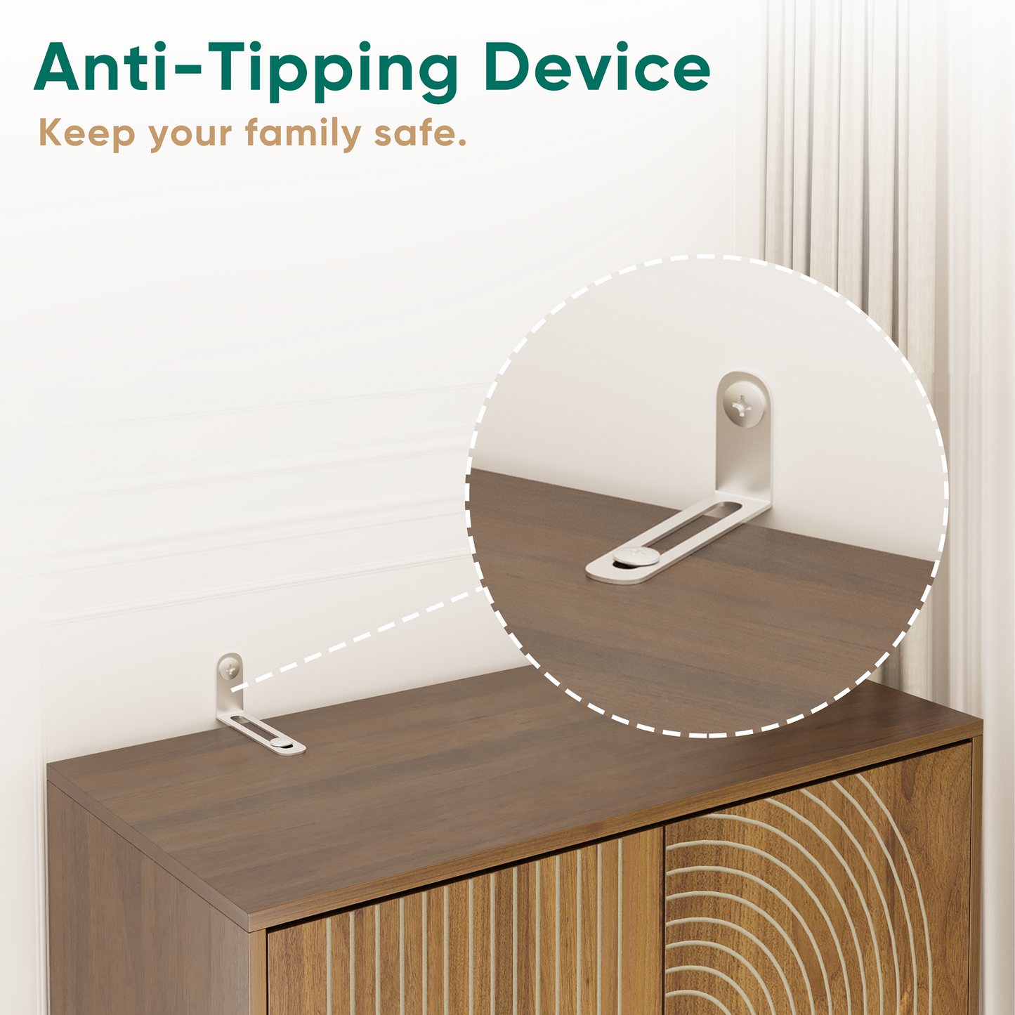 Smuxee Modern Kitchen Storage Cabinets with Doors,Large Kitchen Pantry Cabinet Buffet