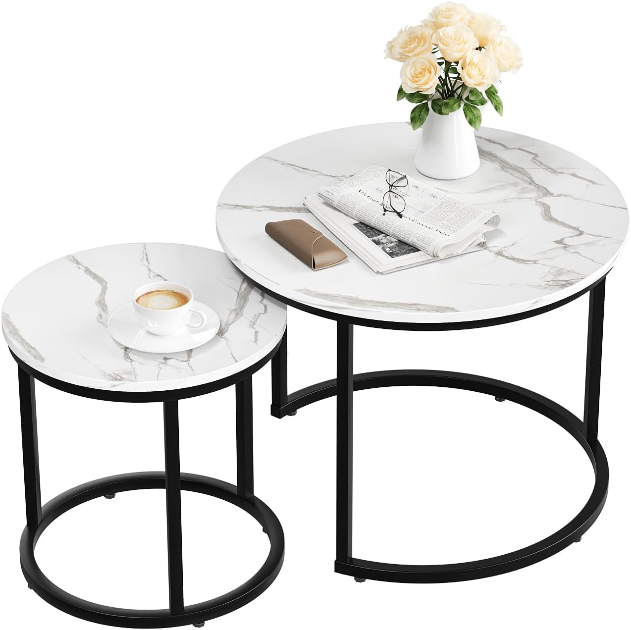 Nesting Coffee Table Round Coffee Table Set of 2