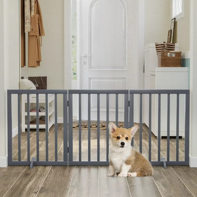 Algherohein Foldable Extra Wide Dog Gates for Indoor Doorways 24"