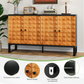 Algherohein Retro Kitchen Sideboards and Buffets, Buffet Cabinet with Storage Adjustable Shelves and 4 Doors