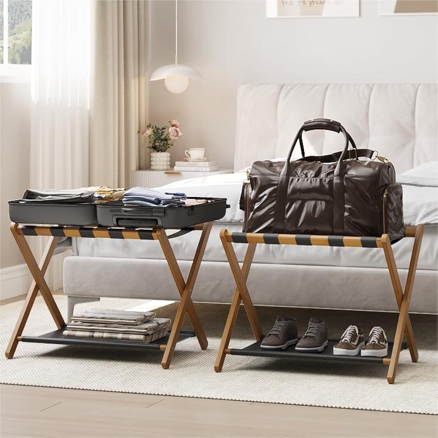 Folding Luggage Rack for Guest Room (2 Pack)