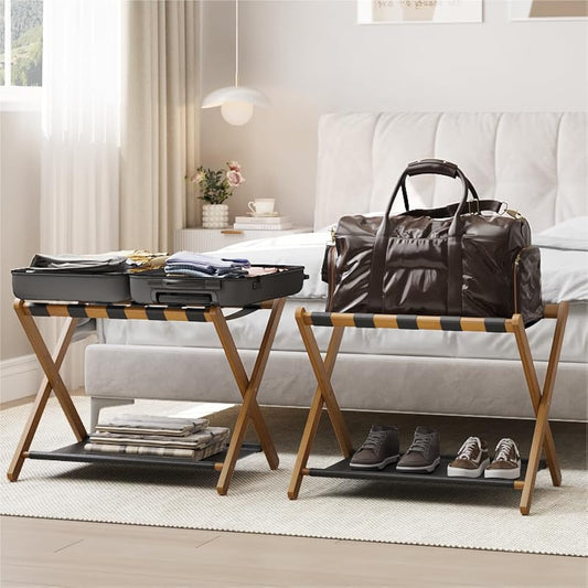Folding Luggage Rack for Guest Room (2 Pack)