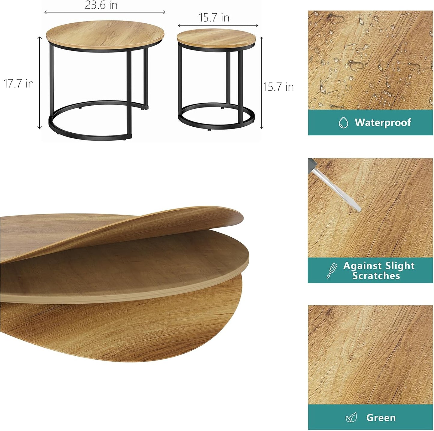 Nesting Coffee Table Round Coffee Table Set of 2