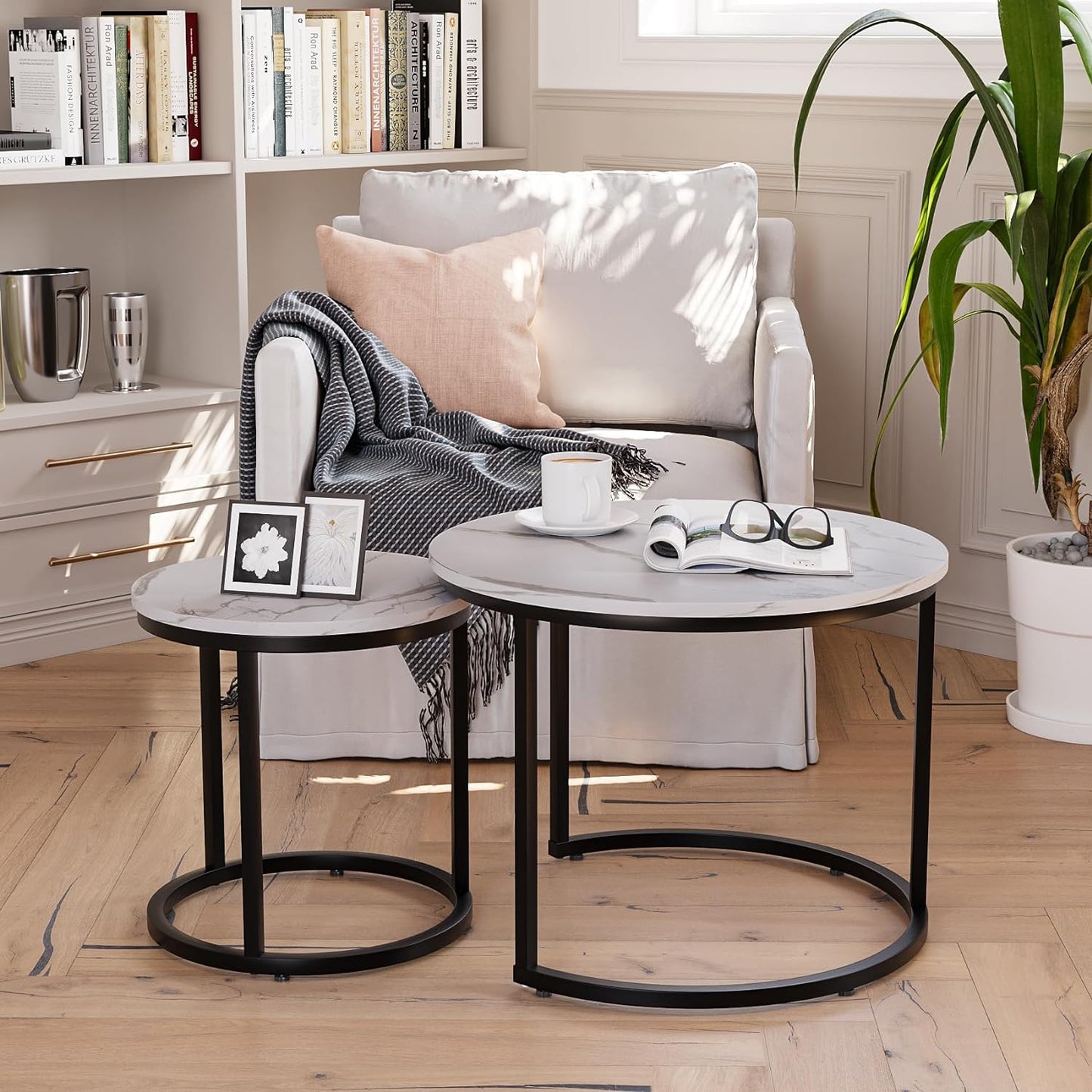 Nesting Coffee Table Round Coffee Table Set of 2