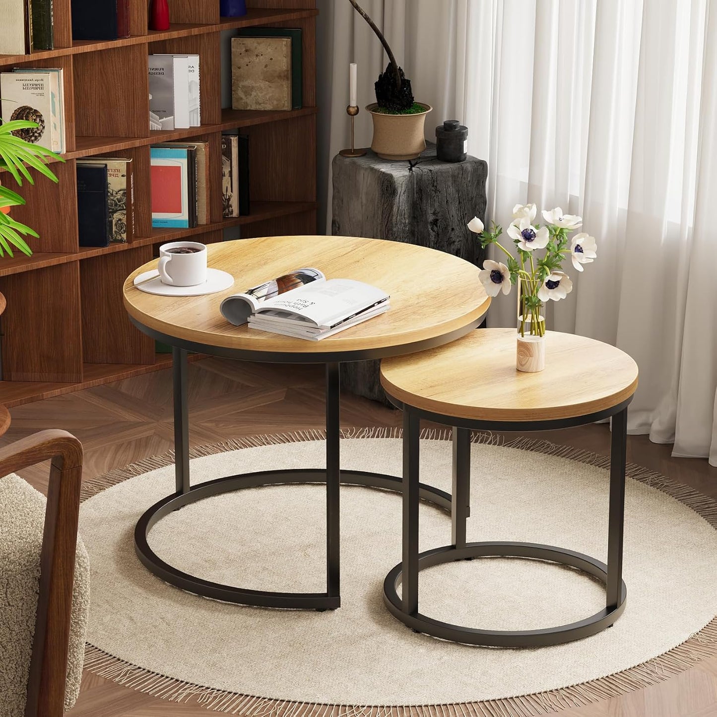 Nesting Coffee Table Round Coffee Table Set of 2