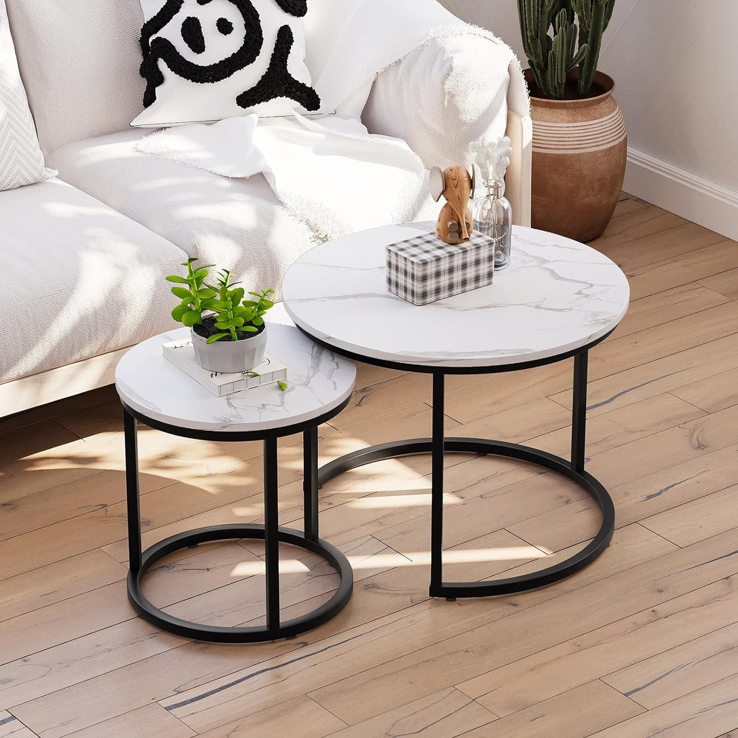 Nesting Coffee Table Round Coffee Table Set of 2